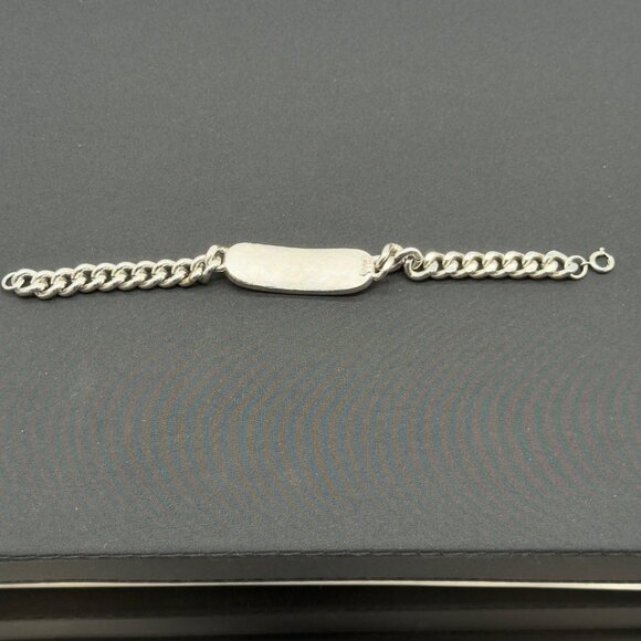 Vtg Celebrity NY Unisex Chunky Mens Bracelet Green Chip Curb Chain Silver Tone - Picture 5 of 10